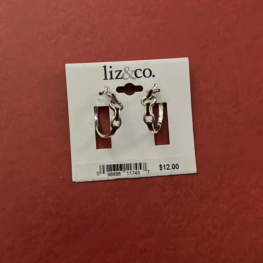 Liz&co. earrings hoops with black accents